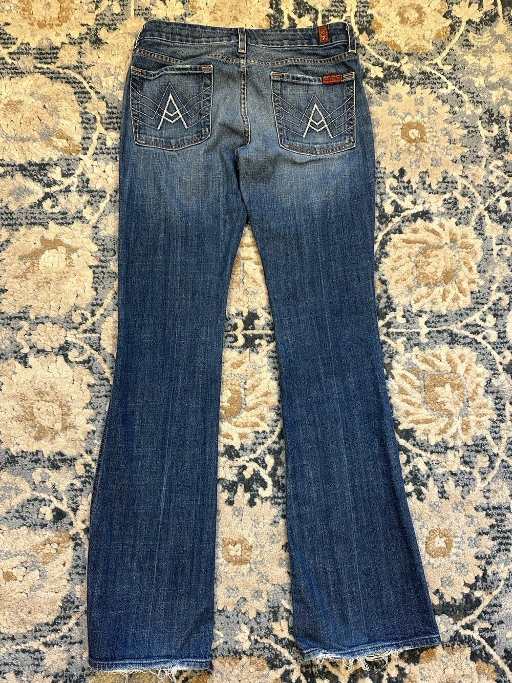 7 For All Mankind *A*Pocket Boot Cut Women’s 27”X33” Made In USA VTG Y2K LowRise